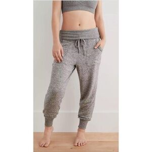 Aerie Grey Fold Over Plush Joggers